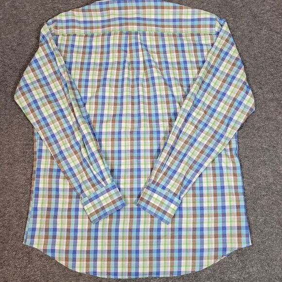 Peter Millar Mens Button Down Dress Shirt Size L Long Sleeve Multicolor Plaid - Picture 2 of 11
